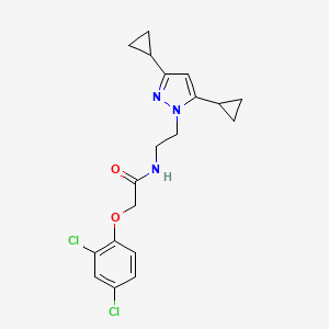 molecular formula C19H21Cl2N3O2 B2770498 2-(2,4-二氯苯氧基)-N-(2-(3,5-二环丙基-1H-吡唑-1-基)乙基)乙酰胺 CAS No. 1797976-41-0