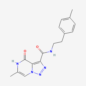 molecular formula C16H17N5O2 B2770500 6-甲基-N-[2-(4-甲基苯基)乙基]-4-氧代-4,5-二氢[1,2,3]三唑并[1,5-a]吡嗪-3-甲酰胺 CAS No. 1775544-72-3
