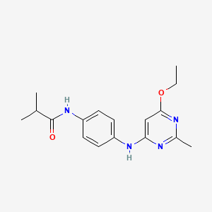 molecular formula C17H22N4O2 B2770502 N-(4-((6-ethoxy-2-methylpyrimidin-4-yl)amino)phenyl)isobutyramide CAS No. 946234-03-3