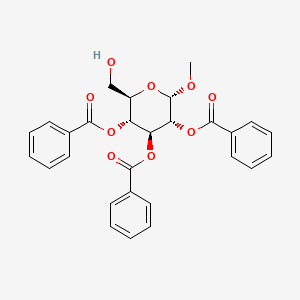 molecular formula C28H26O9 B2770508 (2R,3R,4S,5R,6S)-2-(羟甲基)-6-甲氧基四氢-2H-吡喃-3,4,5-三基苯甲酸三苯甲酸酯 CAS No. 34234-44-1
