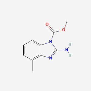 molecular formula C10H11N3O2 B2770510 甲基-2-氨基-4-甲基苯并咪唑-1-羧酸乙酯 CAS No. 2411296-69-8