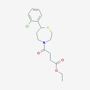 molecular formula C17H22ClNO3S B2770512 Ethyl 4-(7-(2-chlorophenyl)-1,4-thiazepan-4-yl)-4-oxobutanoate CAS No. 1797637-83-2