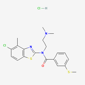 molecular formula C20H23Cl2N3OS2 B2770514 N-(5-chloro-4-methylbenzo[d]thiazol-2-yl)-N-(2-(dimethylamino)ethyl)-3-(methylthio)benzamide hydrochloride CAS No. 1219162-08-9