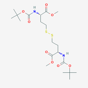 molecular formula C20H36N2O8S2 B2770517 二甲基4,4'-二硫代二(2S,2'S)-双(2-((叔丁氧羰基)氨基)丁酸酯) CAS No. 144373-70-6