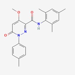 molecular formula C22H23N3O3 B2770524 N-mesityl-4-methoxy-6-oxo-1-(p-tolyl)-1,6-dihydropyridazine-3-carboxamide CAS No. 1004392-57-7