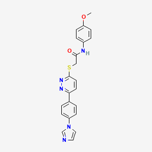 molecular formula C22H19N5O2S B2770529 2-[6-(4-imidazol-1-ylphenyl)pyridazin-3-yl]sulfanyl-N-(4-methoxyphenyl)acetamide CAS No. 905668-91-9