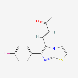 molecular formula C15H11FN2OS B2770539 (E)-4-[6-(4-氟苯基)咪唑并[2,1-b][1,3]噻唑-5-基]-3-丁烯-2-酮 CAS No. 691869-99-5
