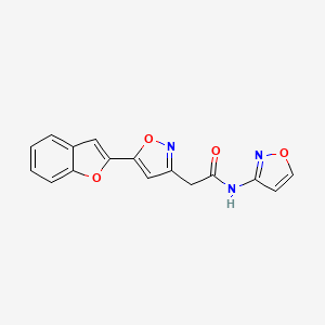 molecular formula C16H11N3O4 B2770541 2-(5-(benzofuran-2-yl)isoxazol-3-yl)-N-(isoxazol-3-yl)acetamide CAS No. 1105244-43-6