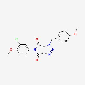 molecular formula C19H17ClN4O4 B2770545 5-(3-chloro-4-methoxyphenyl)-1-(4-methoxybenzyl)-3a,6a-dihydropyrrolo[3,4-d][1,2,3]triazole-4,6(1H,5H)-dione CAS No. 1008269-32-6