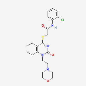 molecular formula C22H27ClN4O3S B2770550 N-(2-chlorophenyl)-2-((1-(2-morpholinoethyl)-2-oxo-1,2,5,6,7,8-hexahydroquinazolin-4-yl)thio)acetamide CAS No. 898461-19-3