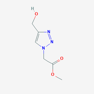 molecular formula C6H9N3O3 B2770555 Methyl 2-(4-(hydroxymethyl)-1H-1,2,3-triazol-1-yl)acetate CAS No. 853806-01-6