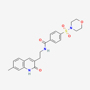 molecular formula C23H25N3O5S B2770562 N-(2-(7-甲基-2-氧代-1,2-二氢喹啉-3-基)乙基)-4-(吗啉磺酰基)苯甲酰胺 CAS No. 851405-27-1