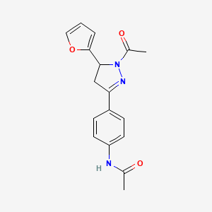 molecular formula C17H17N3O3 B2770570 N-(4-(1-乙酰-5-(呋喃-2-基)-4,5-二氢-1H-吡唑-3-基)苯基)乙酰胺 CAS No. 923163-61-5