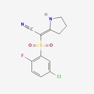B2770571 (2E)-[(5-chloro-2-fluorophenyl)sulfonyl](pyrrolidin-2-ylidene)acetonitrile CAS No. 1454881-53-8
