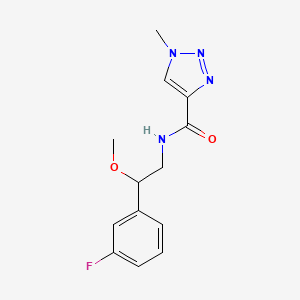 molecular formula C13H15FN4O2 B2770572 N-(2-(3-氟苯基)-2-甲氧基乙基)-1-甲基-1H-1,2,3-三唑-4-羧酰胺 CAS No. 1797183-26-6