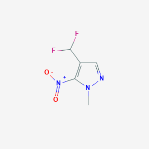 molecular formula C5H5F2N3O2 B2770575 4-(Difluoromethyl)-1-methyl-5-nitro-1H-pyrazole CAS No. 2227990-58-9