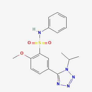 molecular formula C17H19N5O3S B2770577 5-(1-异丙基-1H-四唑-5-基)-2-甲氧基-N-苯基苯磺酰胺 CAS No. 488128-69-4