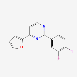 molecular formula C14H8FIN2O B2770578 2-(3-氟-4-碘苯基)-4-(呋喃-2-基)嘧啶 CAS No. 477870-84-1