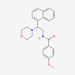 molecular formula C24H26N2O3 B2770600 4-methoxy-N-(2-morpholino-2-(naphthalen-1-yl)ethyl)benzamide CAS No. 942011-58-7