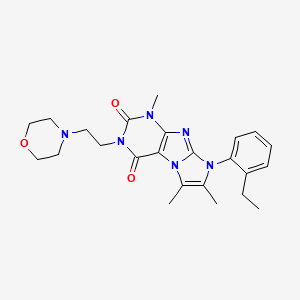 molecular formula C24H30N6O3 B2770603 8-(2-乙基苯基)-1,6,7-三甲基-3-(2-吗啉基乙基)-1H-咪唑并[2,1-f]嘧啶-2,4(3H,8H)-二酮 CAS No. 887215-17-0