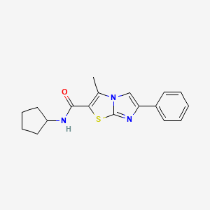 N-cyclopentyl-3-methyl-6-phenylimidazo[2,1-b][1,3]thiazole-2-carboxamide