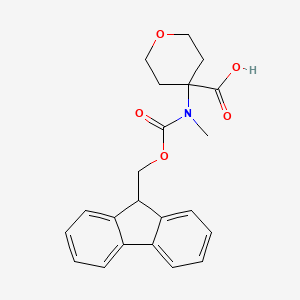 molecular formula C22H23NO5 B2770609 4-({[(9H-fluoren-9-yl)methoxy]carbonyl}(methyl)amino)oxane-4-carboxylic acid CAS No. 1698161-95-3