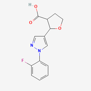 molecular formula C14H13FN2O3 B2770611 2-[1-(2-氟苯基)-1H-吡唑-4-基]氧戊烷-3-羧酸 CAS No. 1955515-50-0