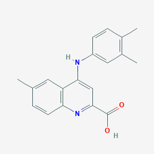 molecular formula C19H18N2O2 B2770618 4-[(3,4-Dimethylphenyl)amino]-6-methylquinoline-2-carboxylic acid CAS No. 1031977-21-5