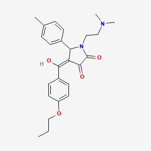 molecular formula C25H30N2O4 B2770623 1-(2-(dimethylamino)ethyl)-3-hydroxy-4-(4-propoxybenzoyl)-5-(p-tolyl)-1H-pyrrol-2(5H)-one CAS No. 615273-20-6