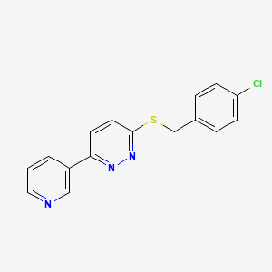 molecular formula C16H12ClN3S B2770625 3-((4-Chlorobenzyl)thio)-6-(pyridin-3-yl)pyridazine CAS No. 896058-43-8