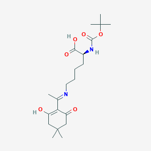 molecular formula C21H34N2O6 B2770666 N-alpha-t-Butyloxycarbonyl-N-epsilon-(4,4-dimethyl-2,6-dioxocyclohex-1-ylidene)ethyl-L-lysine CAS No. 444795-66-8