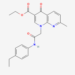 molecular formula C22H23N3O4 B2770668 Ethyl 1-[2-(4-ethylanilino)-2-oxoethyl]-7-methyl-4-oxo-1,8-naphthyridine-3-carboxylate CAS No. 942034-88-0