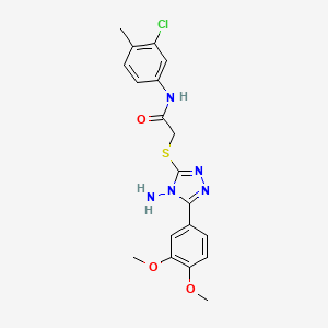 molecular formula C19H20ClN5O3S B2770675 2-{[4-amino-5-(3,4-dimethoxyphenyl)-4H-1,2,4-triazol-3-yl]sulfanyl}-N-(3-chloro-4-methylphenyl)acetamide CAS No. 905797-61-7