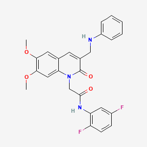 molecular formula C26H23F2N3O4 B2770676 2-[3-(anilinomethyl)-6,7-dimethoxy-2-oxoquinolin-1(2H)-yl]-N-(2,5-difluorophenyl)acetamide CAS No. 899949-33-8