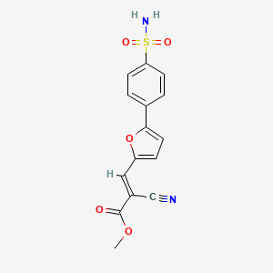 molecular formula C15H12N2O5S B2770680 Methyl 2-cyano-3-(5-(4-sulfamoylphenyl)furan-2-yl)acrylate CAS No. 292053-42-0