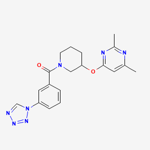 molecular formula C19H21N7O2 B2770682 (3-(1H-tetrazol-1-yl)phenyl)(3-((2,6-dimethylpyrimidin-4-yl)oxy)piperidin-1-yl)methanone CAS No. 2034472-54-1