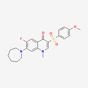 molecular formula C23H25FN2O4S B2770684 7-(azepan-1-yl)-6-fluoro-3-((4-methoxyphenyl)sulfonyl)-1-methylquinolin-4(1H)-one CAS No. 892772-45-1