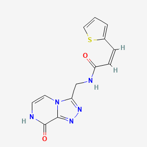 molecular formula C13H11N5O2S B2770689 (Z)-N-((8-羟基-[1,2,4]三唑并[4,3-a]吡嗪-3-基)甲基)-3-(噻吩-2-基)丙烯酰胺 CAS No. 2035003-90-6