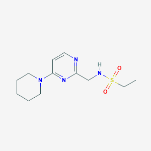 molecular formula C12H20N4O2S B2770701 N-((4-(piperidin-1-yl)pyrimidin-2-yl)methyl)ethanesulfonamide CAS No. 1788532-25-1