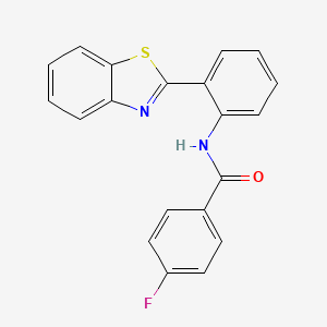 molecular formula C20H13FN2OS B2770704 N-[2-(1,3-benzothiazol-2-yl)phenyl]-4-fluorobenzamide CAS No. 303796-74-9