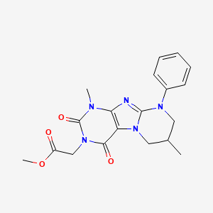methyl 2-(1,7-dimethyl-2,4-dioxo-9-phenyl-7,8-dihydro-6H-purino[7,8-a]pyrimidin-3-yl)acetate