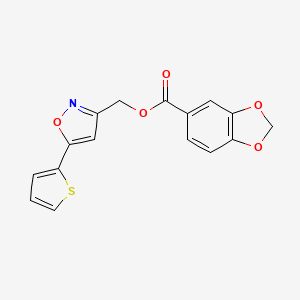 (5-(Thiophen-2-yl)isoxazol-3-yl)methyl benzo[d][1,3]dioxole-5-carboxylate