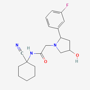 molecular formula C19H24FN3O2 B2770735 N-(1-Cyanocyclohexyl)-2-[2-(3-fluorophenyl)-4-hydroxypyrrolidin-1-yl]acetamide CAS No. 2108502-33-4