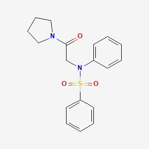 molecular formula C18H20N2O3S B2770747 N-[2-oxo-2-(pyrrolidin-1-yl)ethyl]-N-phenylbenzenesulfonamide CAS No. 331727-11-8