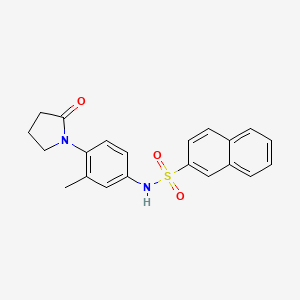 molecular formula C21H20N2O3S B2770748 N-[3-methyl-4-(2-oxopyrrolidin-1-yl)phenyl]naphthalene-2-sulfonamide CAS No. 941958-38-9