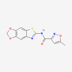 molecular formula C13H9N3O4S B2770750 N-([1,3]二氧杂杂环[4',5':4,5]苯并[1,2-d]噻唑-6-基)-5-甲基异噁唑-3-甲酰胺 CAS No. 942007-44-5