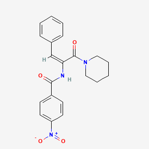 molecular formula C21H21N3O4 B2770753 4-Nitro-N-(2-phenyl-1-(piperidine-1-carbonyl)-vinyl)-benzamide CAS No. 1946819-20-0