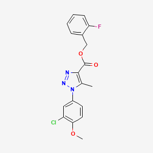 B2770755 2-fluorobenzyl 1-(3-chloro-4-methoxyphenyl)-5-methyl-1H-1,2,3-triazole-4-carboxylate CAS No. 946243-09-0