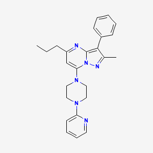 molecular formula C25H28N6 B2770757 2-甲基-3-苯基-5-丙基-7-[4-(2-吡啶基)-1-哌嗪基]吡唑啉[1,5-a]嘧啶 CAS No. 896819-49-1