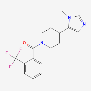 molecular formula C17H18F3N3O B2770758 [4-(3-Methylimidazol-4-yl)piperidin-1-yl]-[2-(trifluoromethyl)phenyl]methanone CAS No. 2310226-20-9